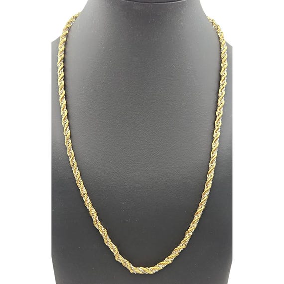 Vtg Monet Gold & Silver Twisted Rope Necklace 20"