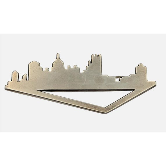 Vintage Pittsburgh, PA. Skyline Sterling Silver Brooch Pin By Henne