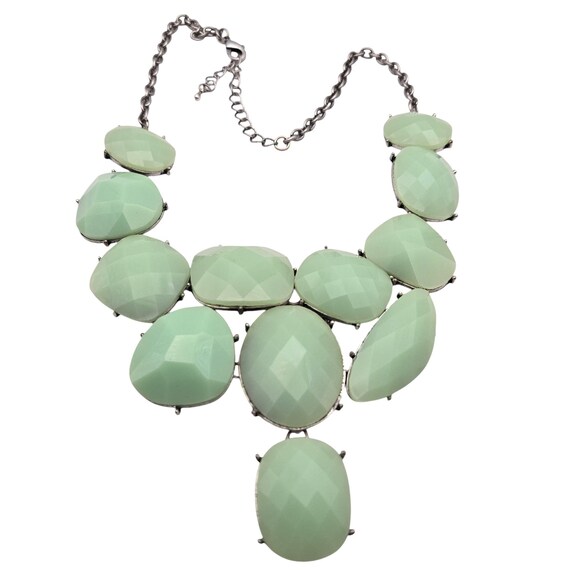 Vintage J. Crew Faceted Resin Chunky Statement Necklace Adjustable 18 " w Ext.