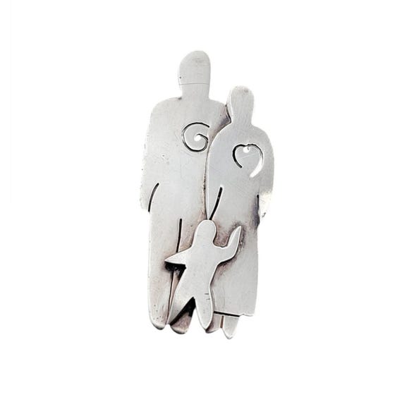 Far Fetched Sterling Silver Family Brooch / Pin