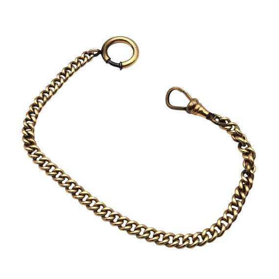 Vtg Victorian 12K Gold Filled Watch Chain With Swivel Clasp 7" X 1/8"