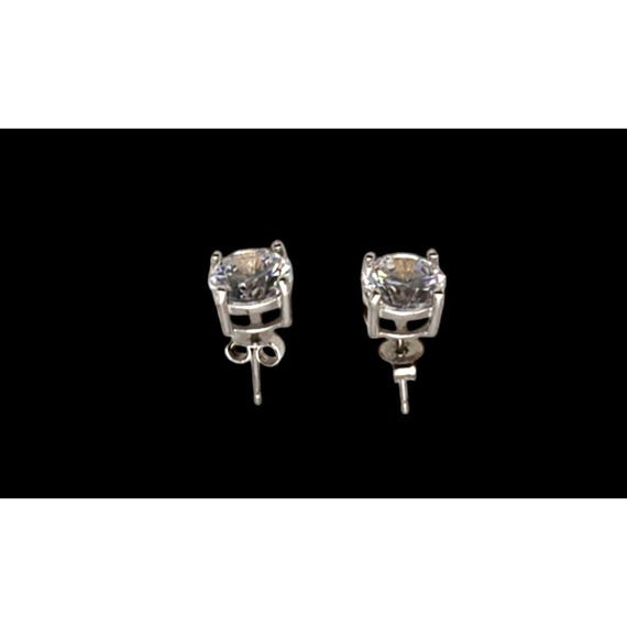 Sterling Silver 2CT Round CZ Stud Earrings 8 MM