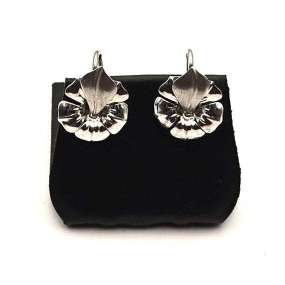 Vintage Michael Kors Sterling Silver Floral Screw Back Earrings