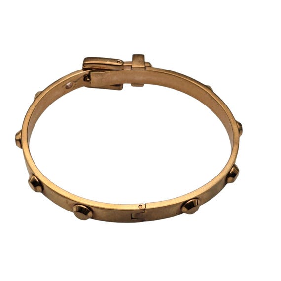 Michael Kors Studded Bronze Bangle Bracelet With Buckle Closure