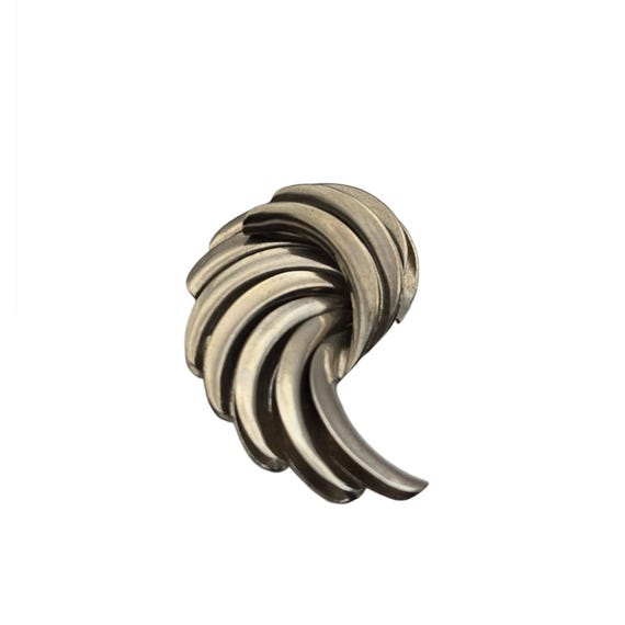 Vintage Modernist Silver Swirl Brooch