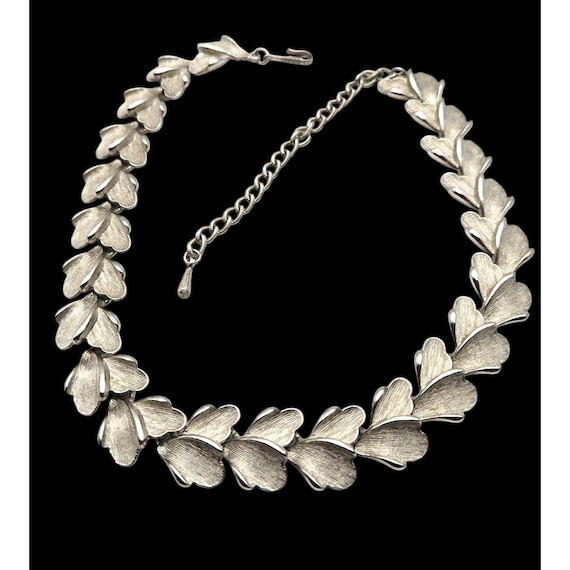 Vintage Silver-Toned Judy Lee Leaf Necklace 17 "