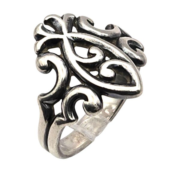 Vtg James Avery 925 Sterling Silver Filigree Ring Size 6 Elegant Scroll Design Womens Jewelry