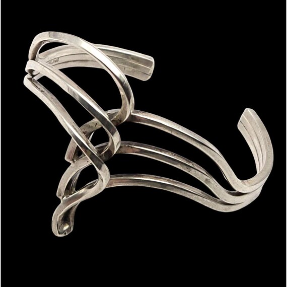Vintage Sterling Silver Artist Designed Cuff Bracelet 22.71 Grams