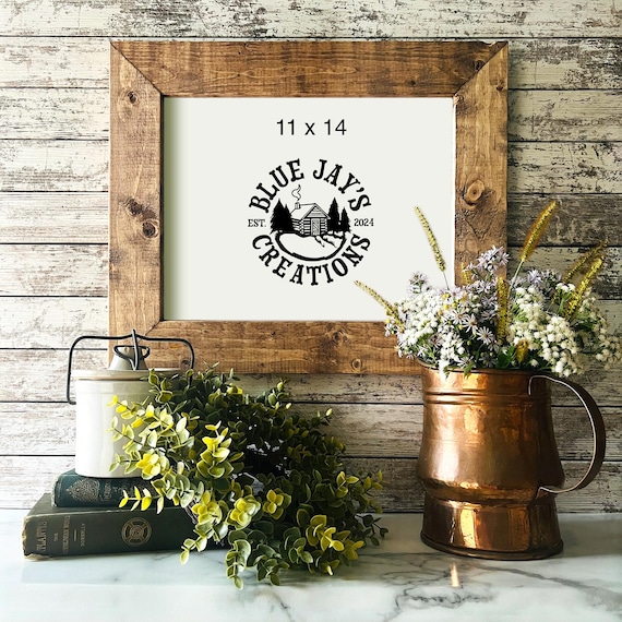 Rustic Barnwood Style Frame: 11 x 14 Distressed Wood, Light Walnut