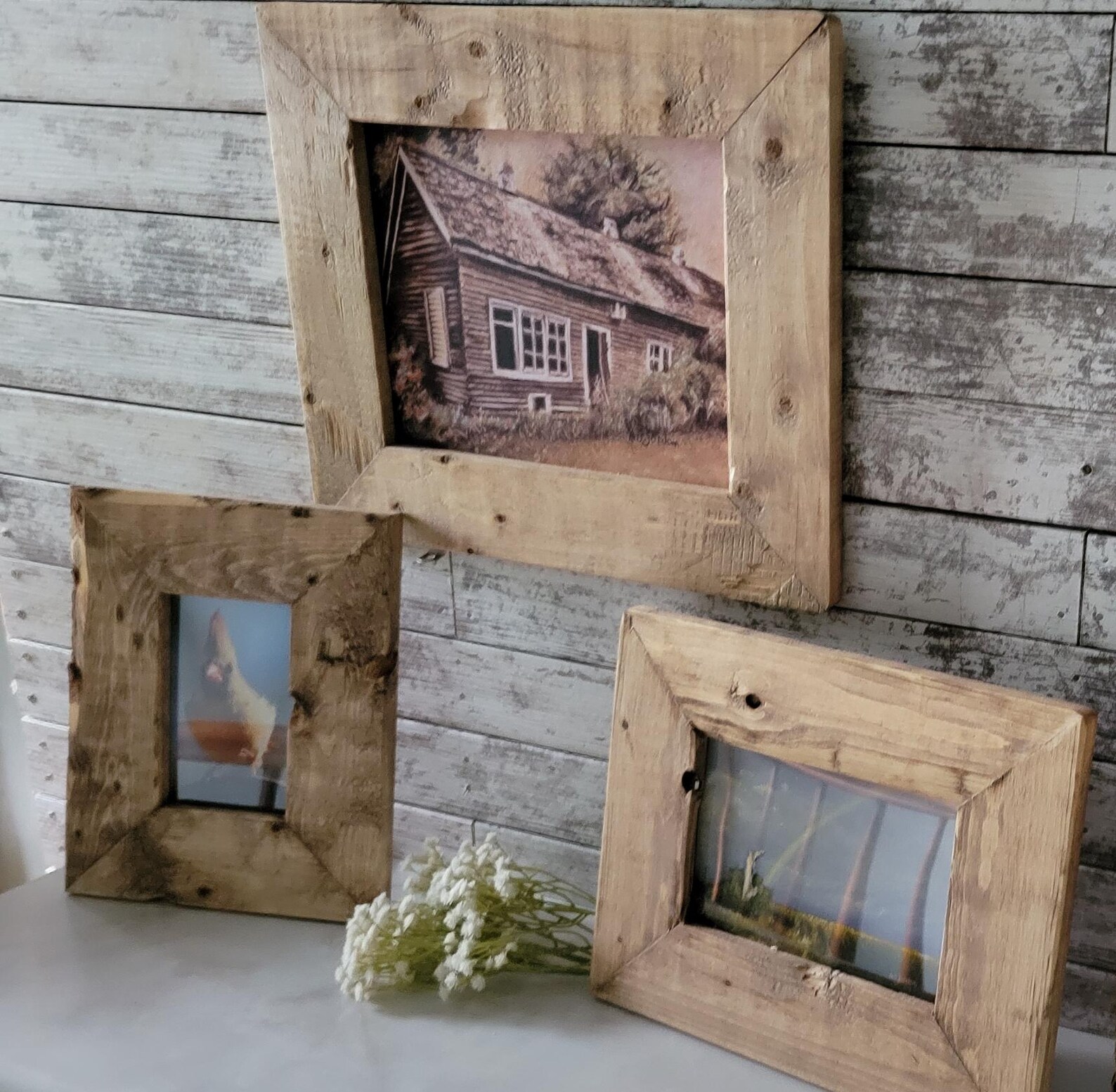 Rustic Barnwood Picture Frame Set: Farmhouse Decor (8x10, 5x7, 4x6) - Etsy