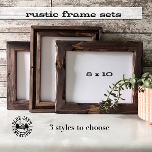 Rustic 8x10 Wood Frame Set: Distressed Farmhouse Decor