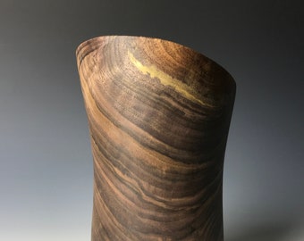 Gorgeous walnut wood vase - Contemporary hand turned vessel
