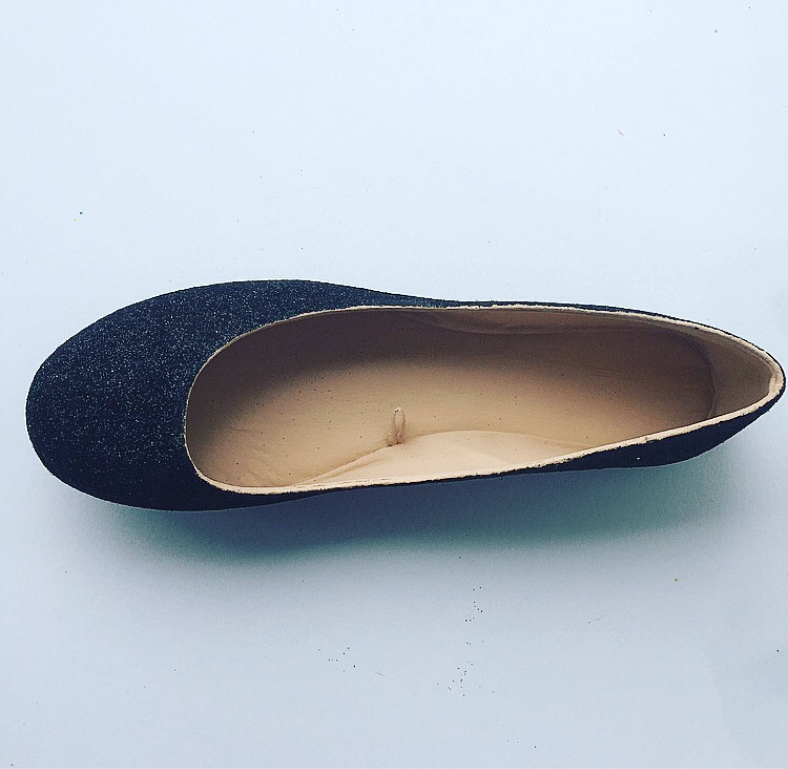 ballet flat women's custom black glittered bridal flats w/shimmery black bottoms *free u.s. shipping* jco.customs by kitty p