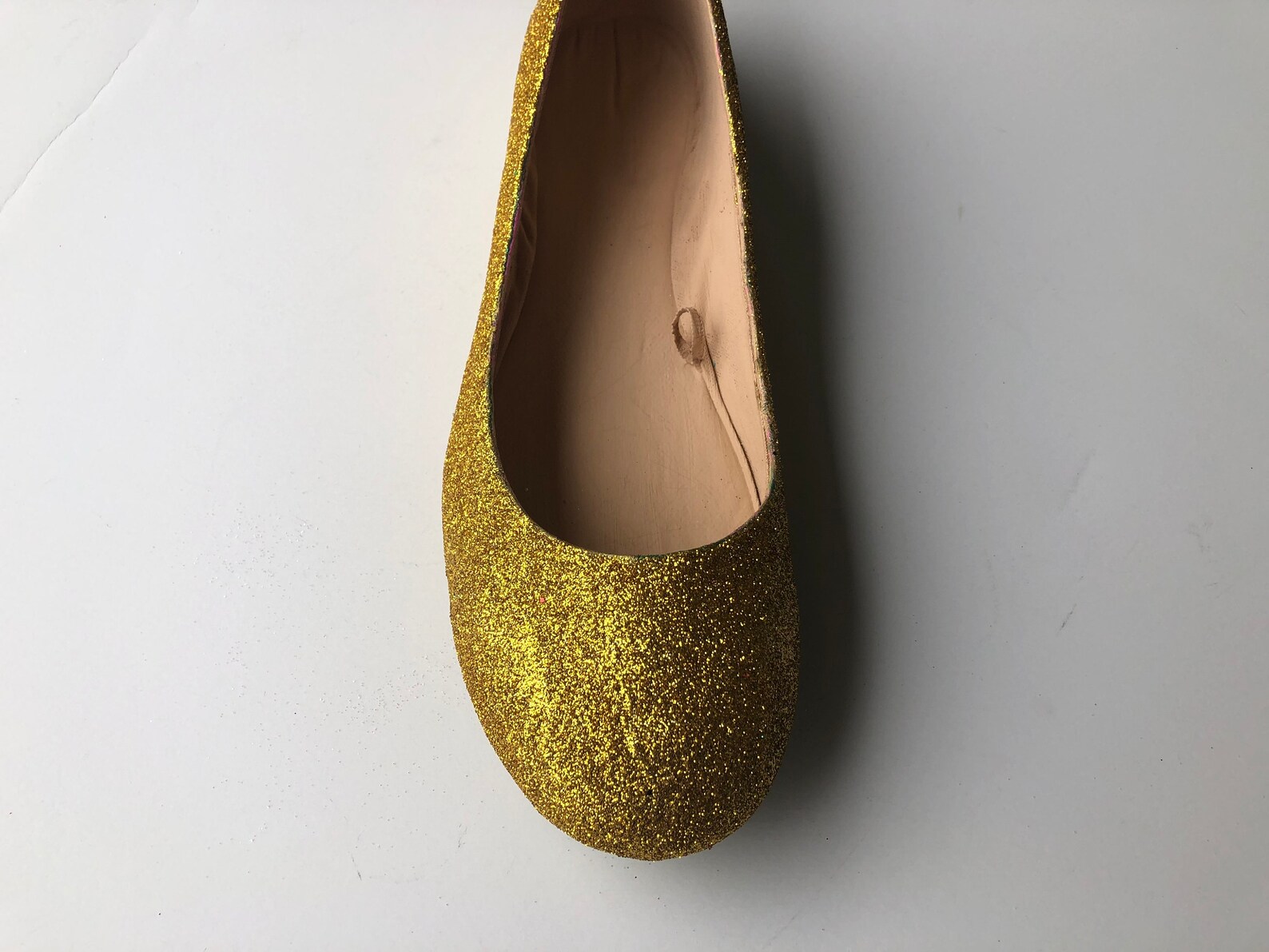 gold flats women's custom gold glitter bridal ballet flats w/gold shimmer bottoms *free u.s. shipping* jco.customs by kitty