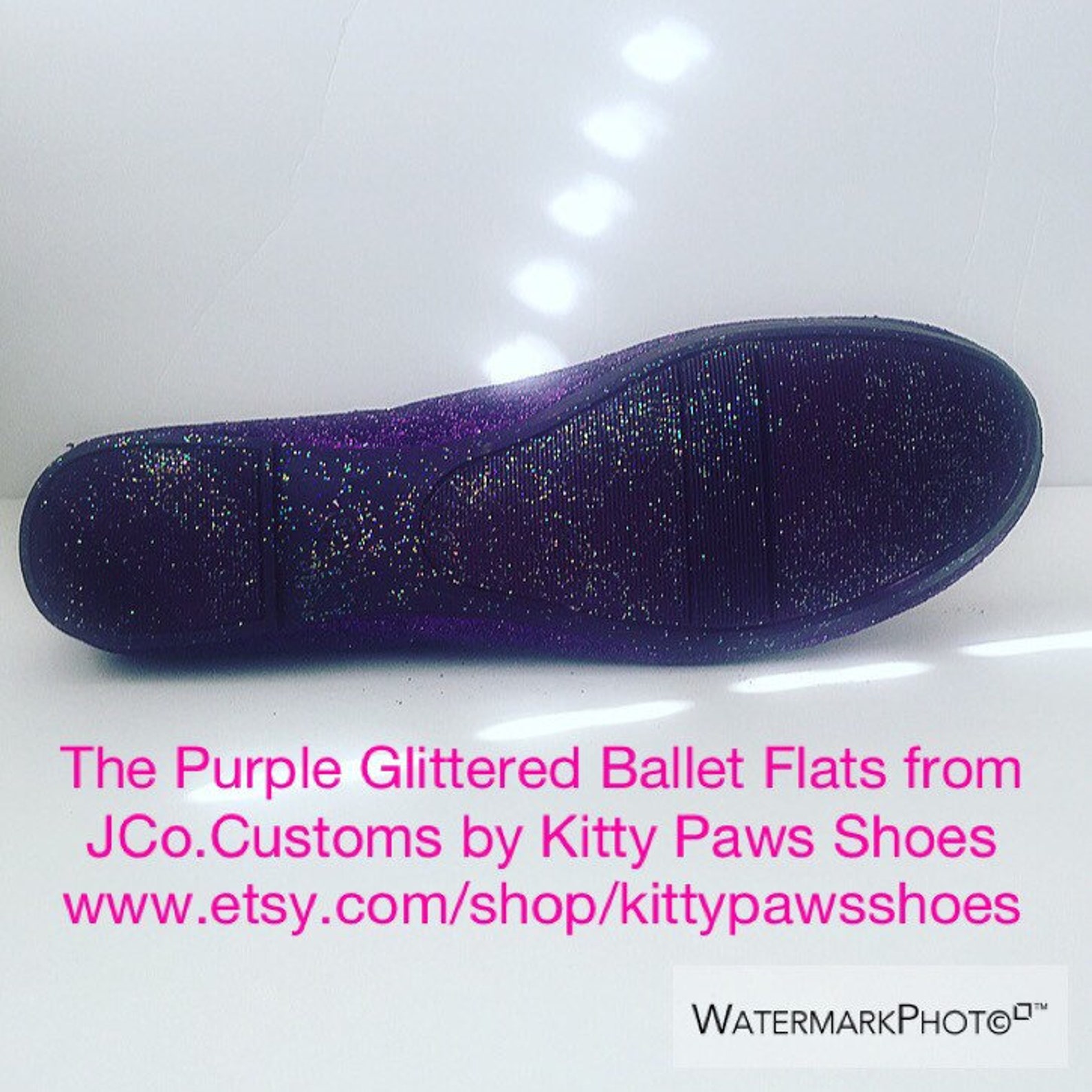 purple shoes women's dark plum purple glittered ballet flats w/purple shimmery bottoms *free u.s. shipping* jco.customs by k