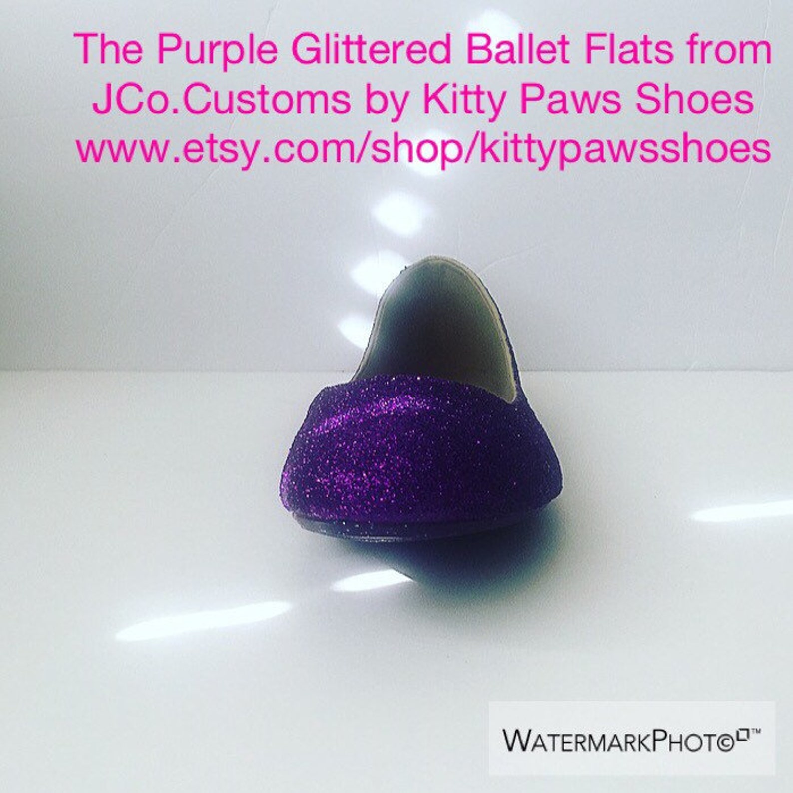 purple shoes women's dark plum purple glittered ballet flats w/purple shimmery bottoms *free u.s. shipping* jco.customs by k