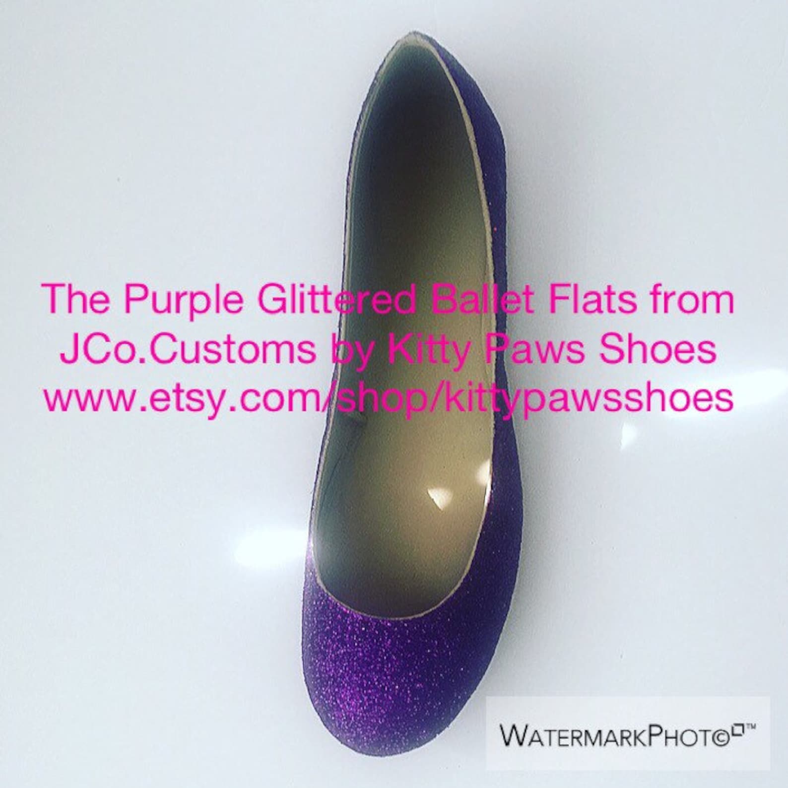 purple shoes women's dark plum purple glittered ballet flats w/purple shimmery bottoms *free u.s. shipping* jco.customs by k