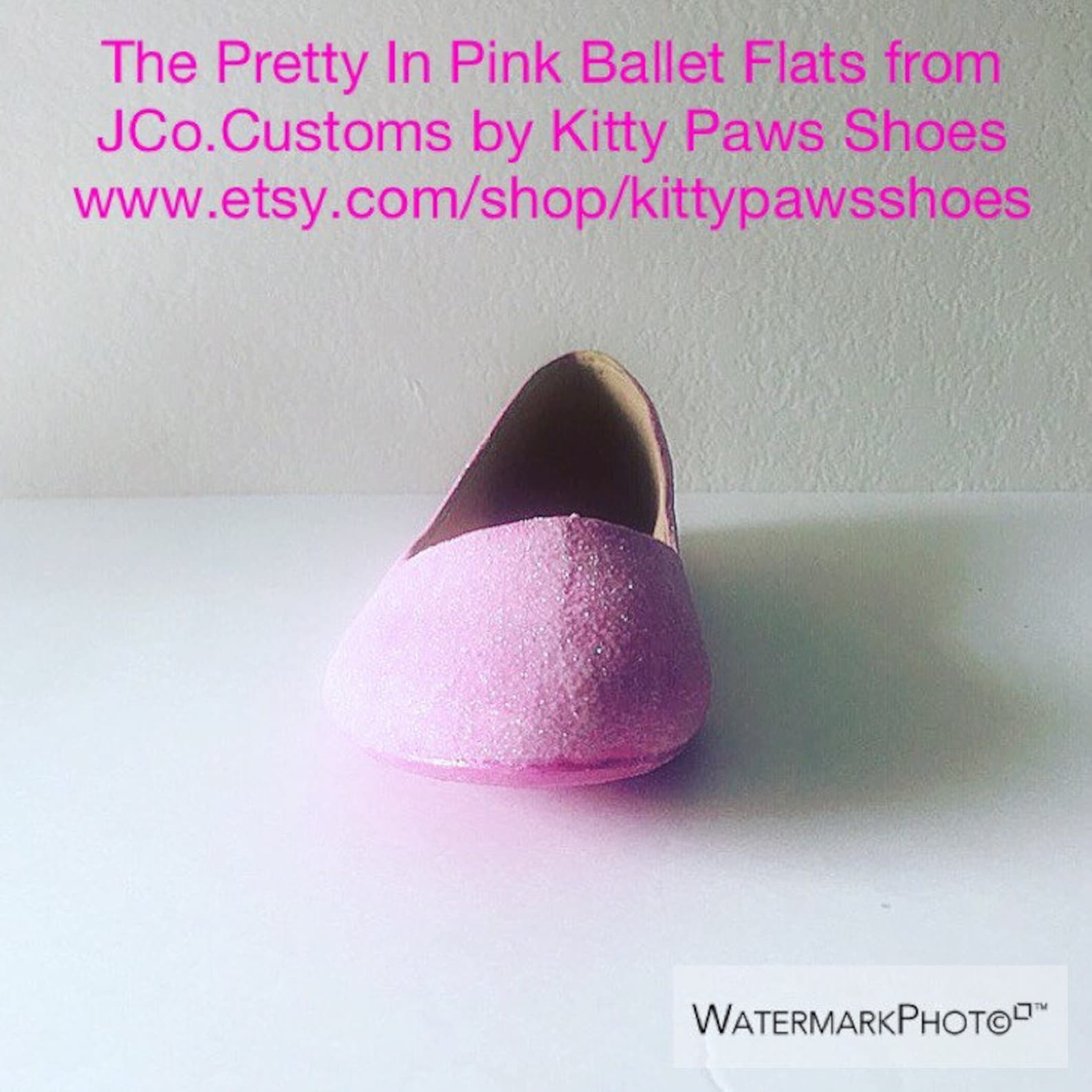 ballet flats pink women's custom glittered bridal flats *free u.s. shipping* jco.customs by kitty paws shoes