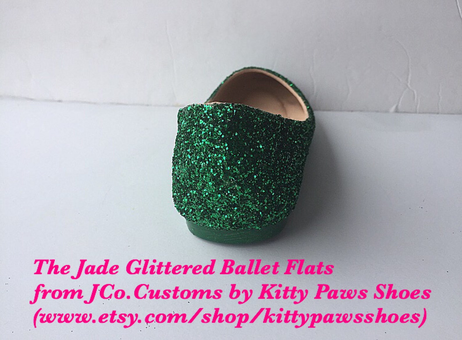 bridal ballet flats emerald green glitter w/ emerald green sparkled bottoms *free u.s. shipping* jco.customs by kitty paws shoes bridal ballet flats emerald green glitter w/ emerald green sparkled bottoms *free u.s. shipping* jco.customs by kitty paws shoes