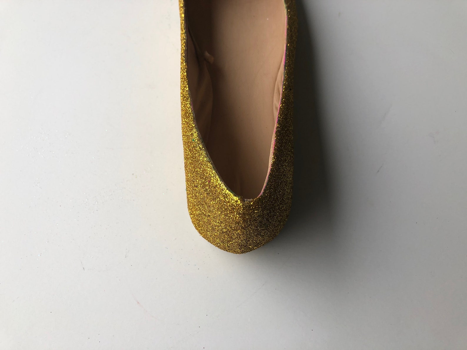 gold flats women's custom gold glitter bridal ballet flats w/gold shimmer bottoms *free u.s. shipping* jco.customs by kitty