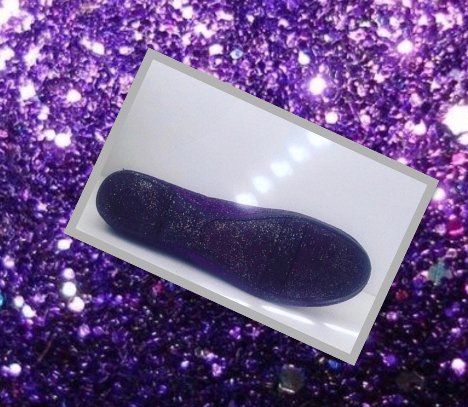 purple shoes women's dark plum purple glittered ballet flats w/purple shimmery bottoms *free u.s. shipping* jco.customs by k