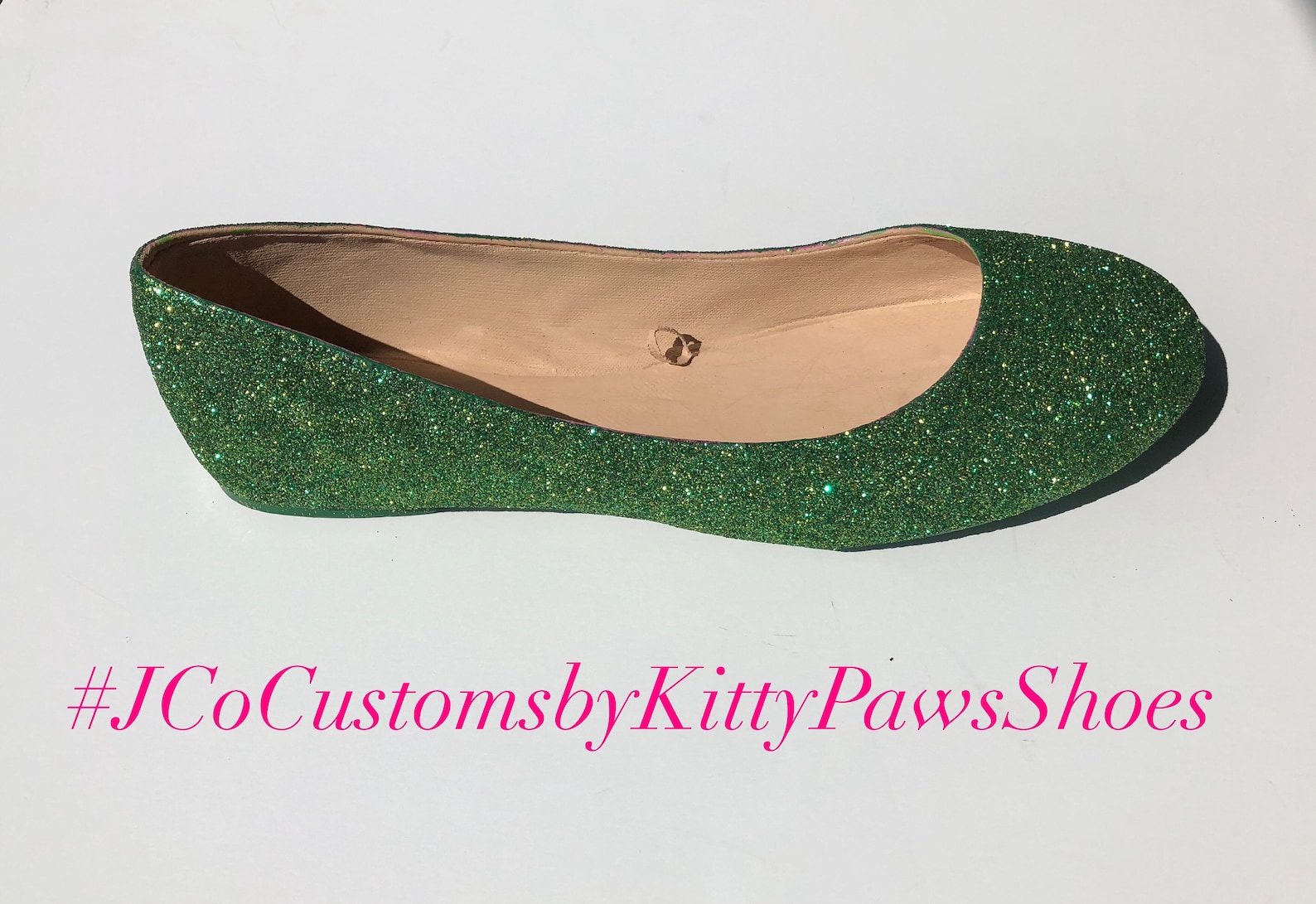 bridal ballet green flats custom women's emerald &gold glitter flats w/shimmer bottoms *free u.s. shipping* jco.customs by k