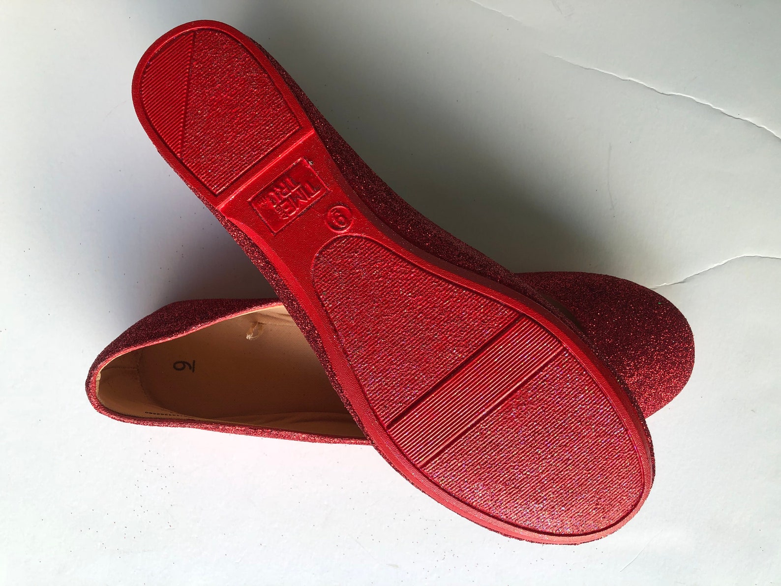 red shoes women's valentine's day gift custom cherry ruby red glitter ballet flats *free u.s. shipping* jco.customs by k