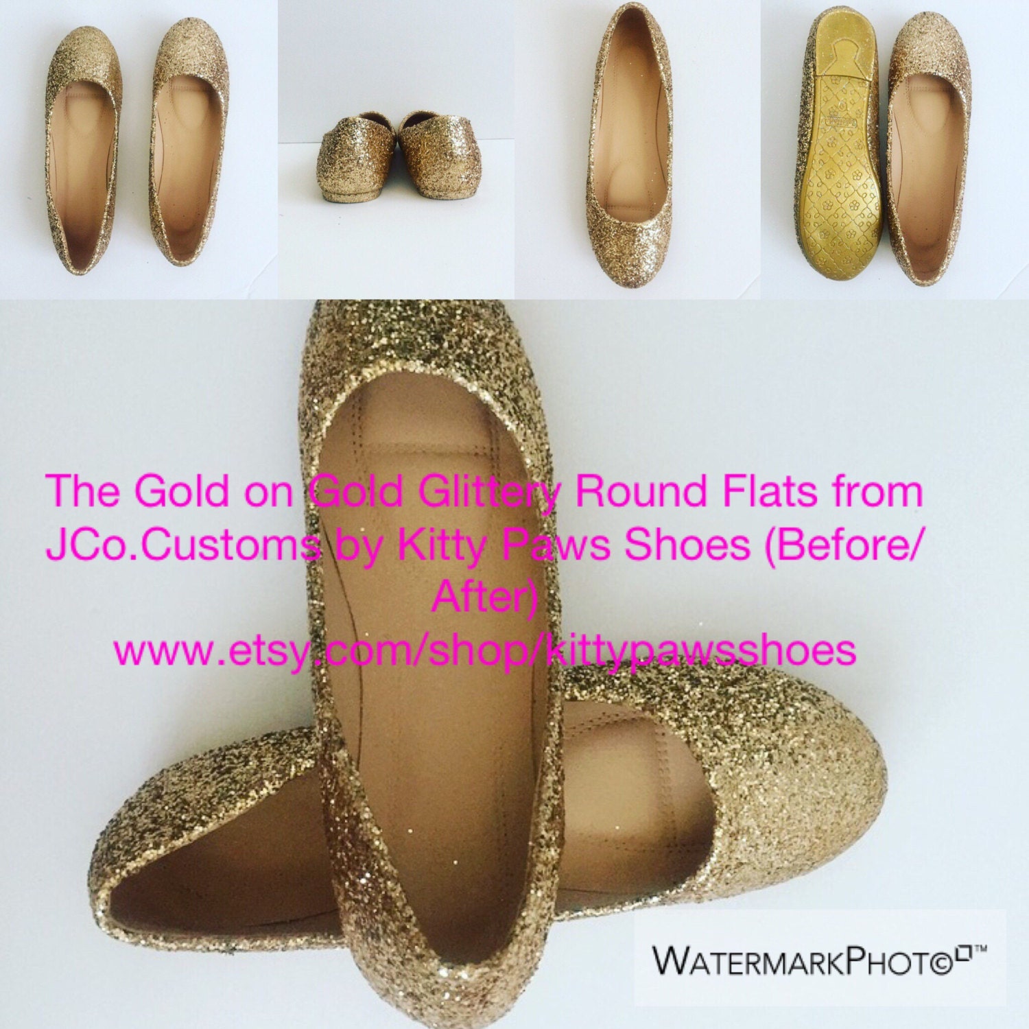 gold fancy flats