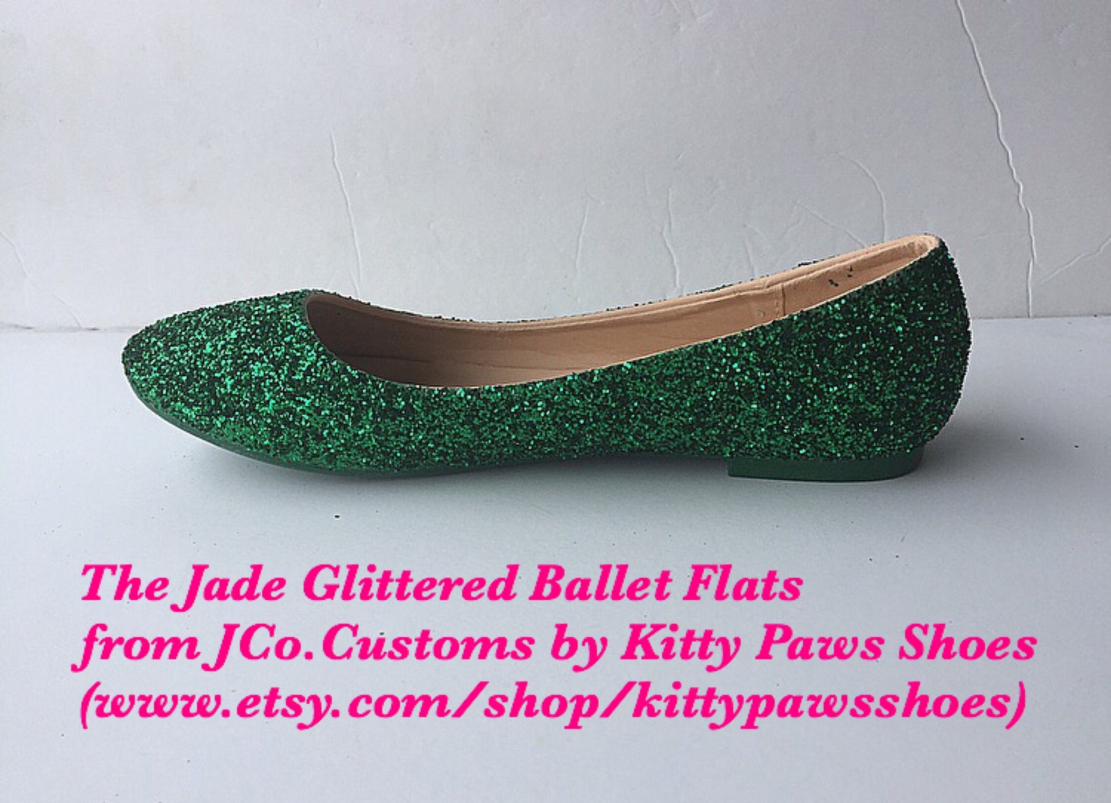 bridal ballet flats emerald green glitter w/ emerald green sparkled bottoms *free u.s. shipping* jco.customs by kitty paws shoes bridal ballet flats emerald green glitter w/ emerald green sparkled bottoms *free u.s. shipping* jco.customs by kitty paws shoes