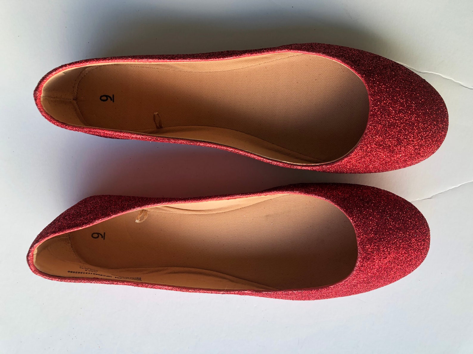 red shoes women's valentine's day gift custom cherry ruby red glitter ballet flats *free u.s. shipping* jco.customs by k