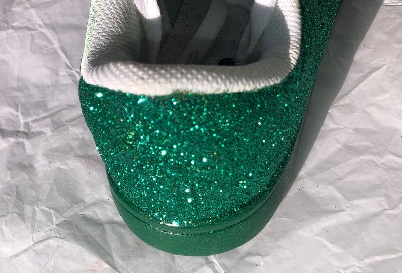 Shipping* JCo.Customs by Kitty Paws Shoes Emerald Green Shoes Women/'s Green Glitter Shoes with Green Sparkle Bottoms *Free U.S