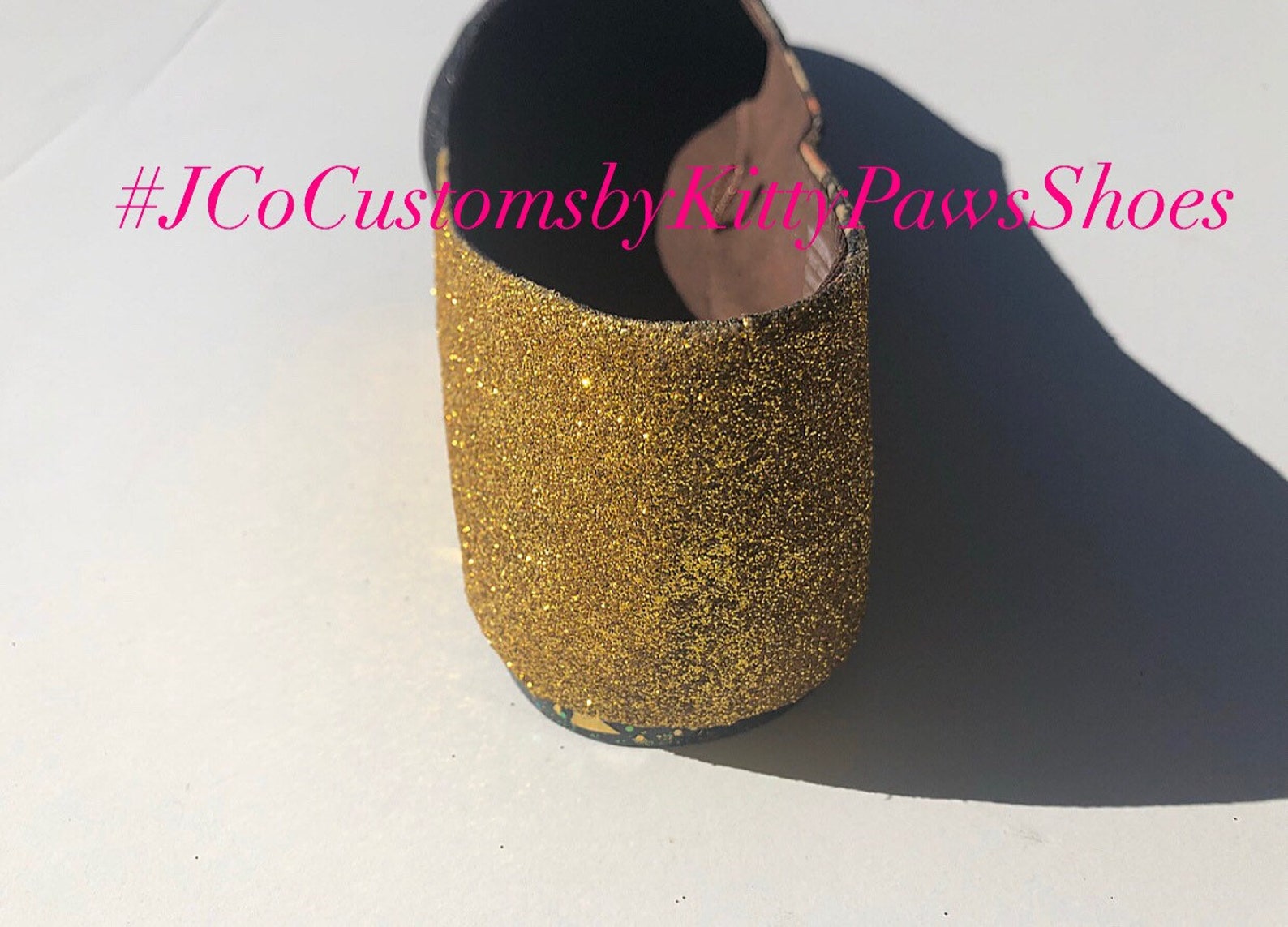 saints flats custom women's new orleans gold and black glitter fan ballet shoes *free u.s. shipping* jco.customs by kitty pa