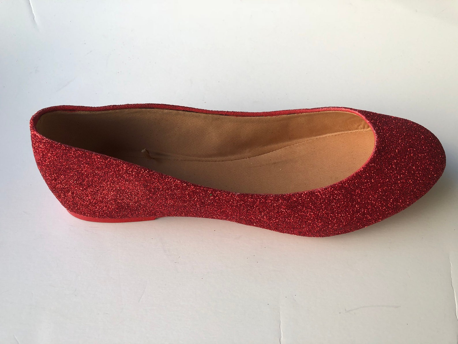 red shoes women's valentine's day gift custom cherry ruby red glitter ballet flats *free u.s. shipping* jco.customs by k