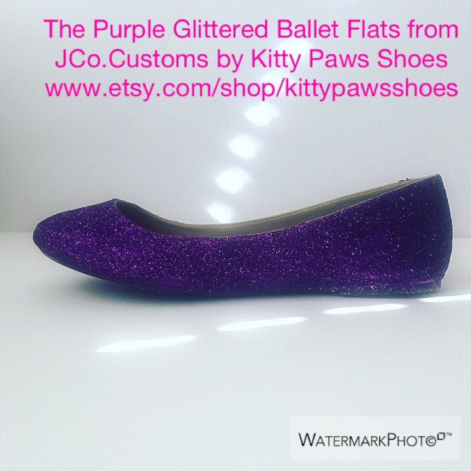 purple shoes women's dark plum purple glittered ballet flats w/purple shimmery bottoms *free u.s. shipping* jco.customs by k