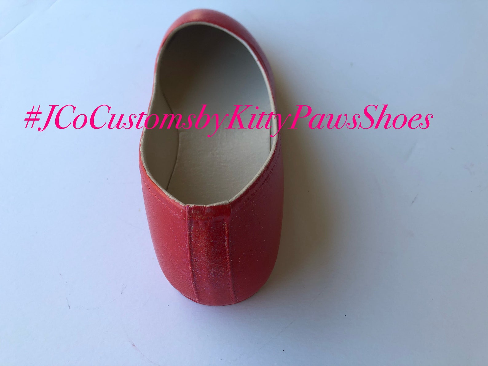 red flats women's custom ruby red shimmery bridal ballet flats *free u.s. shipping* jco.customs by kitty paws shoes