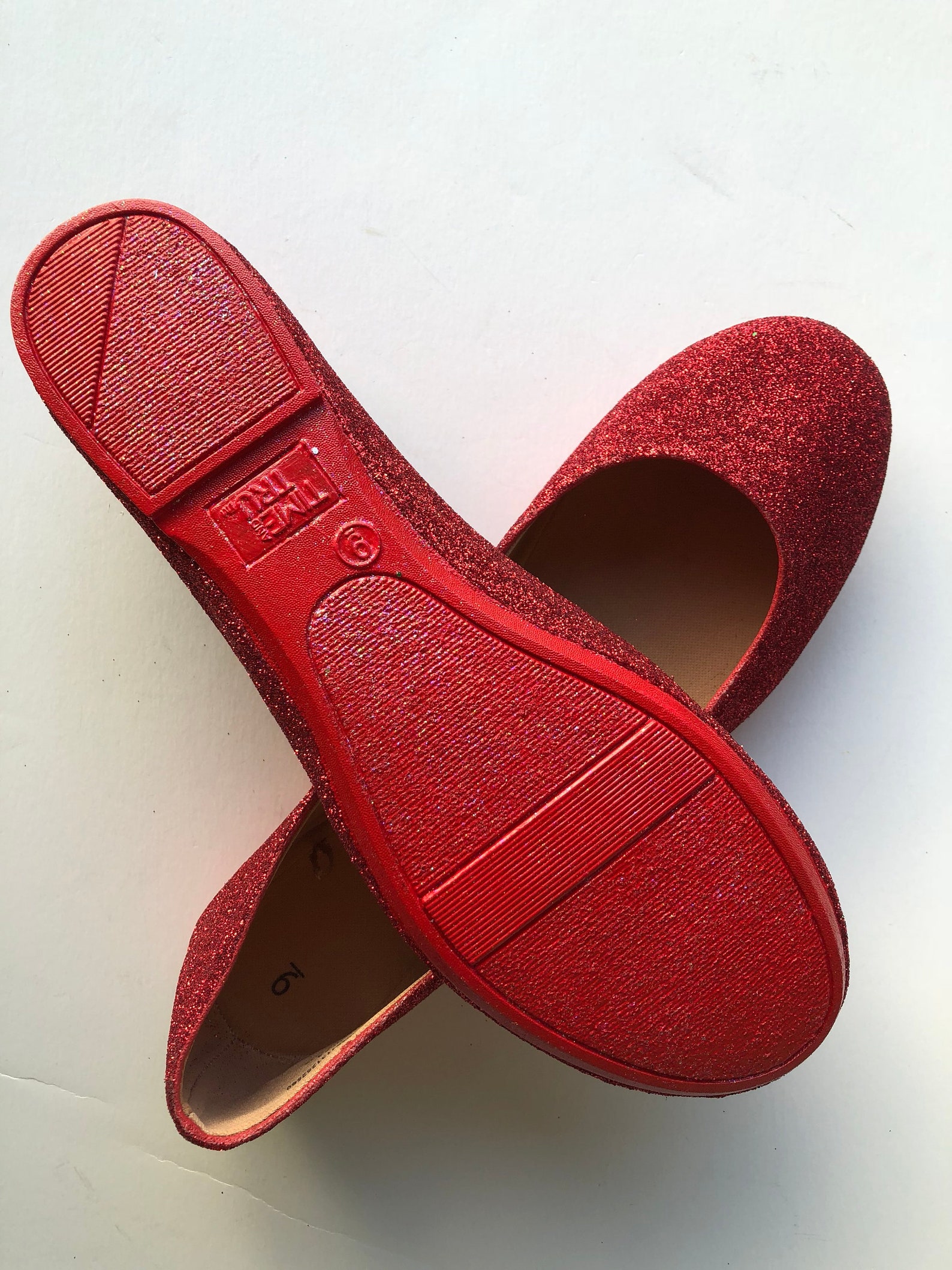 red shoes women's valentine's day gift custom cherry ruby red glitter ballet flats *free u.s. shipping* jco.customs by k