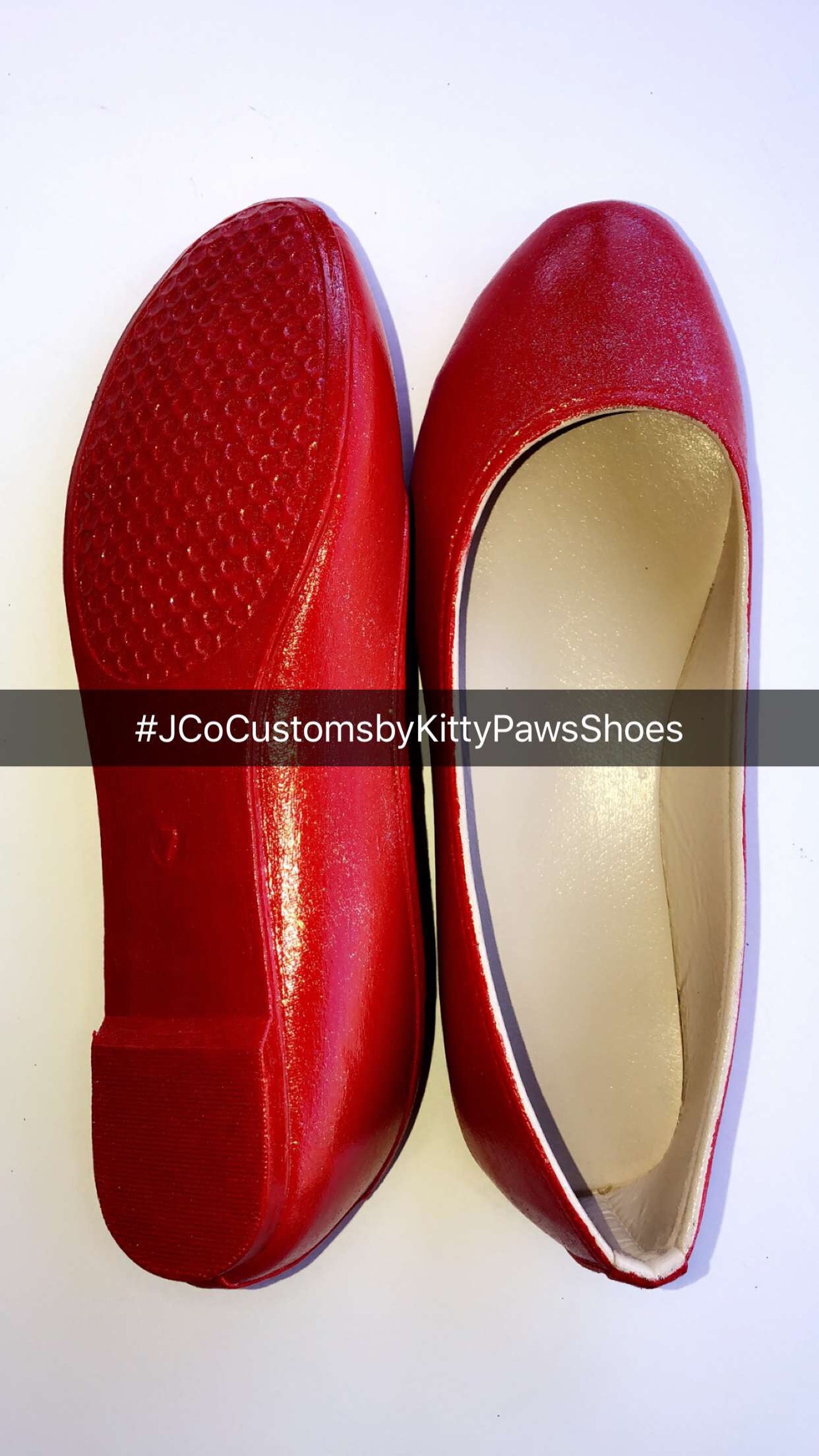 red flats women's custom ruby red shimmery bridal ballet flats *free u.s. shipping* jco.customs by kitty paws shoes