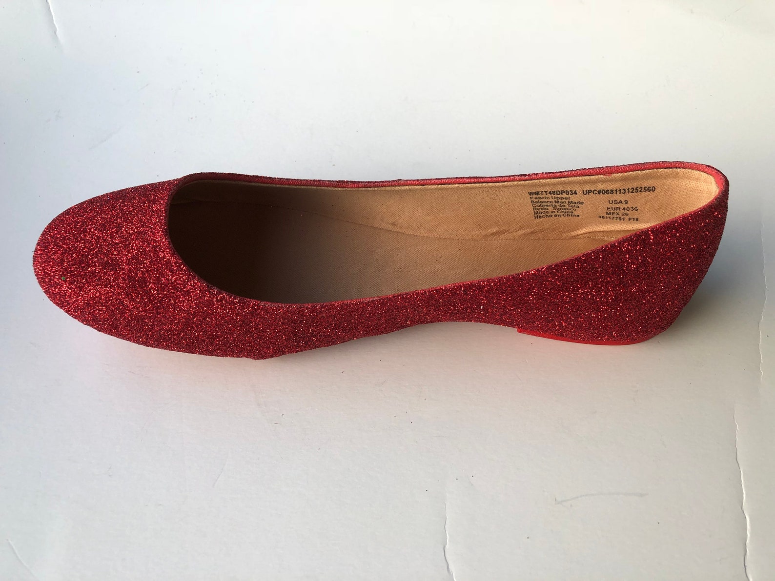red shoes women's valentine's day gift custom cherry ruby red glitter ballet flats *free u.s. shipping* jco.customs by k