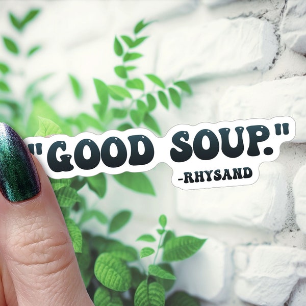 ACOTAR 'Good Soup' #2 Sticker | Feyre & Rhysand | Chapter 55 | ACOTAR Merch | Adam Driver Quote | Bookish Sticker | Booktok Sticker | SJM