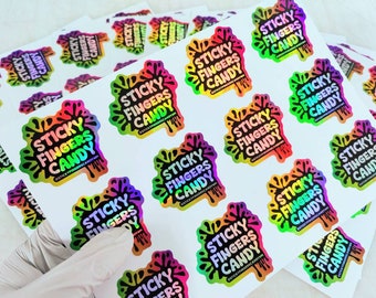 Benutzerdefinierte holografische Etiketten - auffällige, wasserdichte Aufkleber für Produkte, Verpackungen, Gläser - personalisiertes Logo und Branding-Etiketten