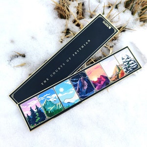 ACOTAR "The Courts of Prythian" Premium Metal Bookmark | Feyre & Rhysand | Mountains | Gift for Her | ACOMAF | Bookish Merch | Night Court