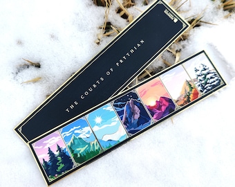 ACOTAR "The Courts of Prythian" Premium Metal Bookmark | Feyre & Rhysand | Mountains | Gift for Her | ACOMAF | Bookish Merch | Night Court