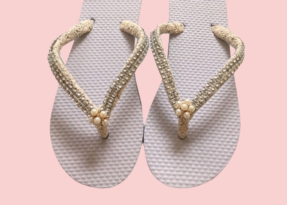 rhinestone flip flops for wedding