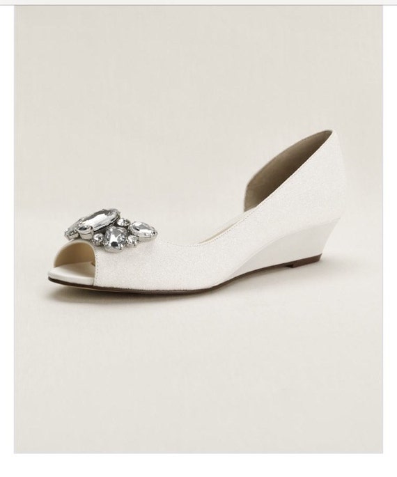 peep toe wedge wedding shoes