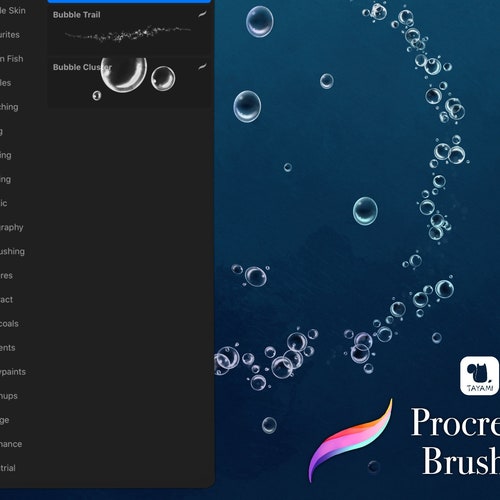 Procreate Water Droplet and Bubble Brush Etsy