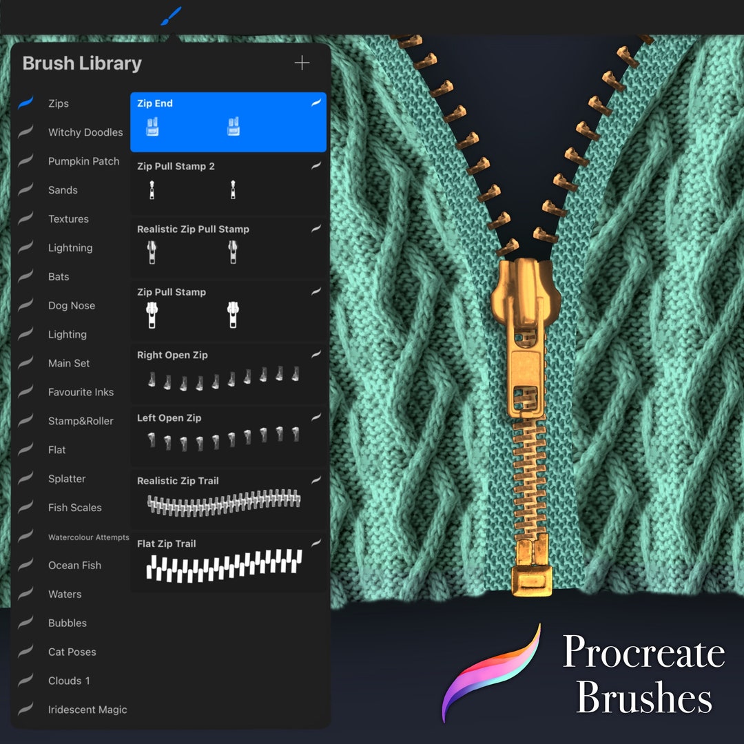 Zip Brushes for Procreate Etsy