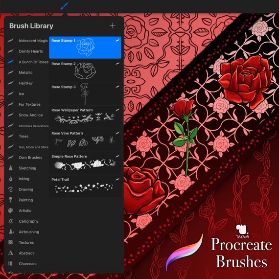 A Bunch of Roses Brush Set for Procreate