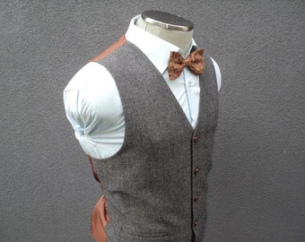 Mens Waist Coat, Gray Herringbone Vest, Formal Vest, Waistcoat for Men, Wedding Vest, Mens Vest, Groom Vest, Grooms Men Vest, Groomsmen Vest