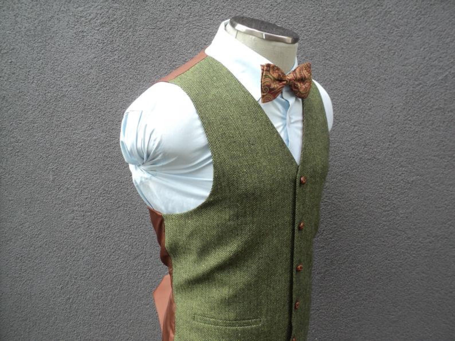 Mens Vest Olive Green Waistcoat Formal Vest Waistcoat for Etsy