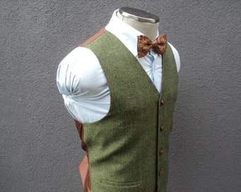 Gilet pour homme, gilet vert olive, gilet habillé, gilet pour homme, gilet de mariage, gilet taille homme, gilet de marié, gilet vert, gilet d'homme d'honneur